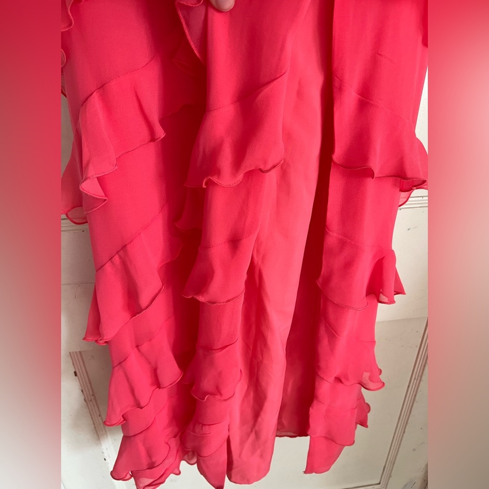 Gianni Bini Taylor Chiffon Straight Neckline Sleeveless Ruffle Long Dress NWT - Picture 5 of 8
